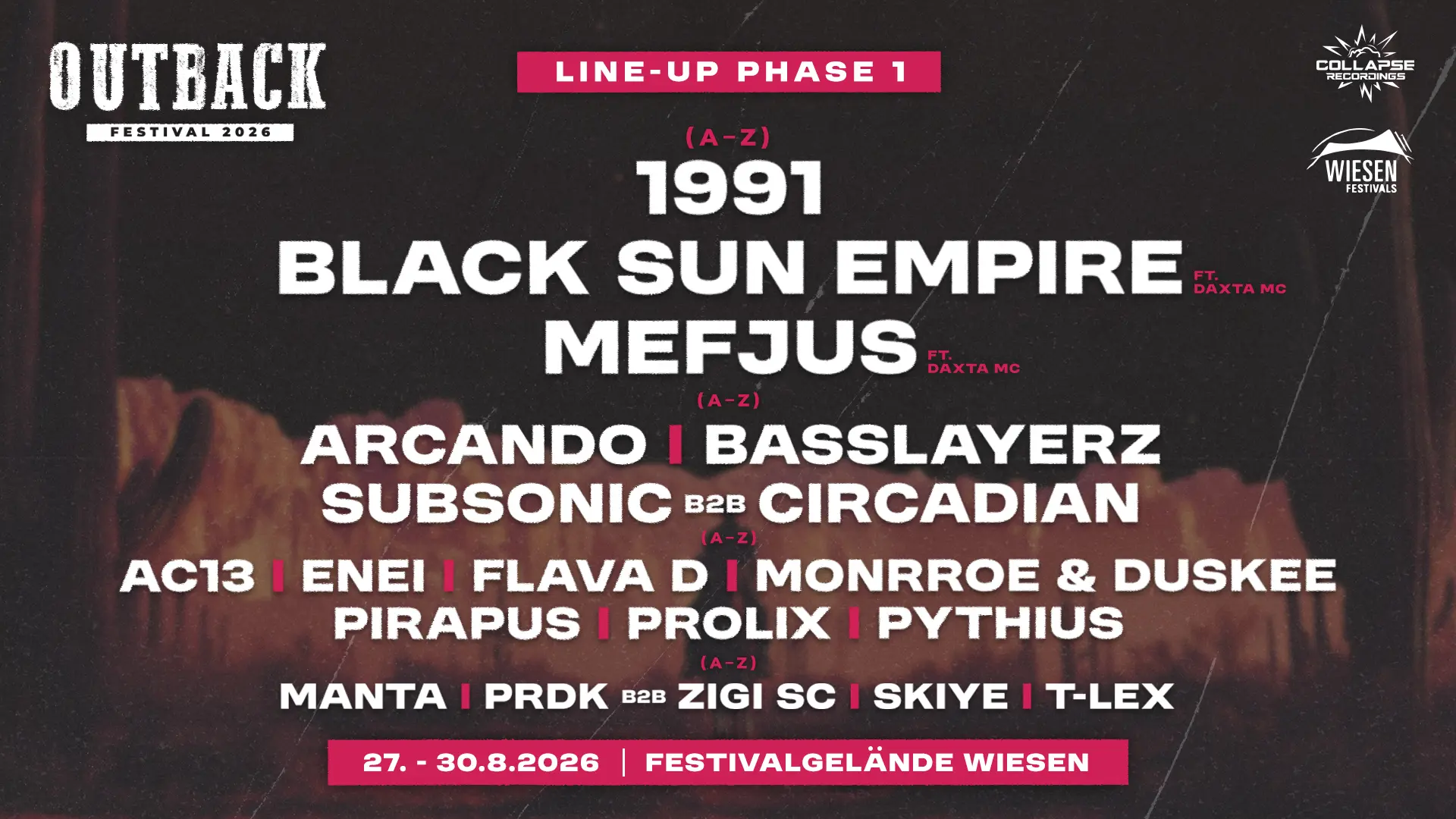 Outback Festival lineup poster